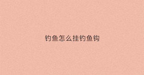 钓鱼怎么挂钓鱼钩(如何挂钓钩)