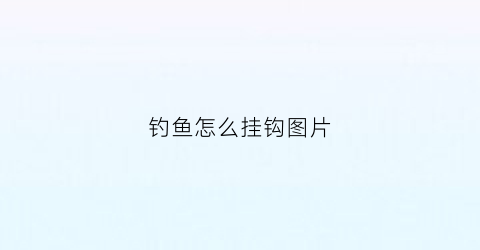 钓鱼怎么挂钩图片(钓鱼怎么挂钩图片大全)