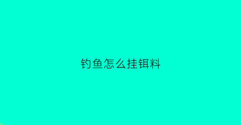 钓鱼怎么挂铒料(钓鱼怎么挂饵料)