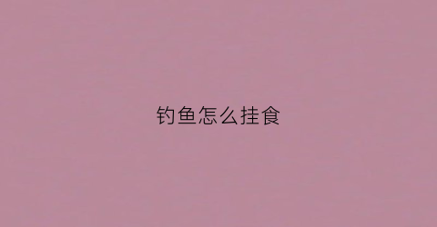 钓鱼怎么挂食(钓鱼怎么挂食物)