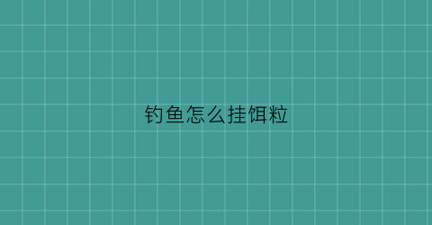 钓鱼怎么挂饵粒(钓鱼饵怎么挂钩)
