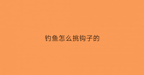 钓鱼怎么挑钩子的(钓鱼怎么挑钩子的线)