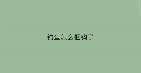 钓鱼怎么捆钩子(钓鱼怎么捆钩子视频)