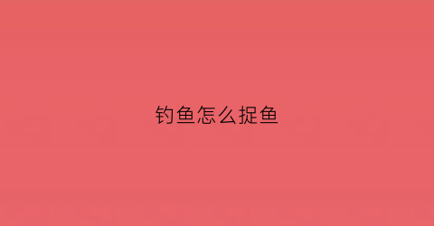 钓鱼怎么捉鱼(如何捉鱼)