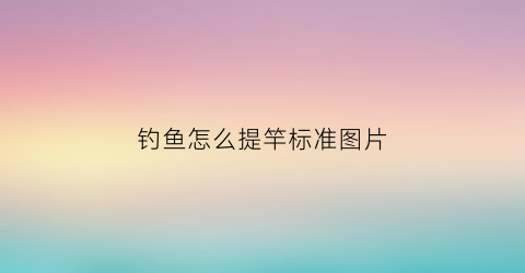 钓鱼怎么提竿标准图片