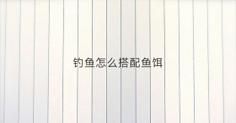 钓鱼怎么搭配鱼饵(钓鱼怎么搭配鱼饵好)
