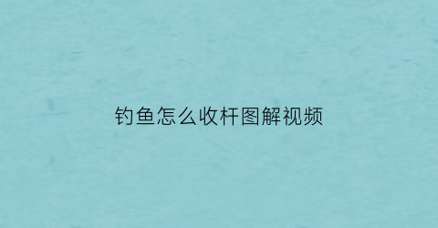 钓鱼怎么收杆图解视频(钓鱼怎么收杆图解视频讲解)