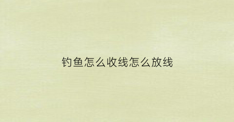 钓鱼怎么收线怎么放线(钓鱼收线器安装图解)