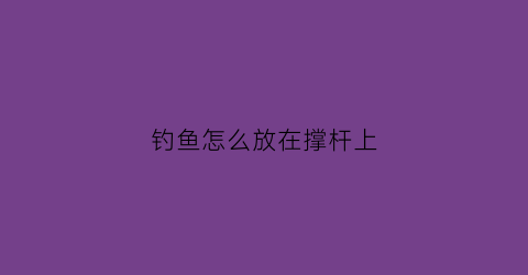 钓鱼怎么放在撑杆上(钓鱼撑鱼竿的叫什么)