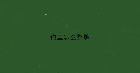 钓鱼怎么整牌(钓鱼玩牌的方法)