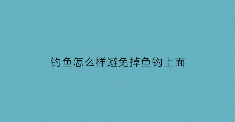 钓鱼怎么样避免掉鱼钩上面(钓鱼怎么样避免掉鱼钩上面的鱼)