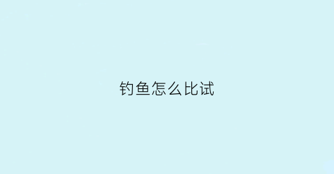 钓鱼怎么比试(钓鱼怎么打比赛)
