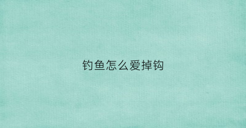 钓鱼怎么爱掉钩(钓鱼爱脱钩)