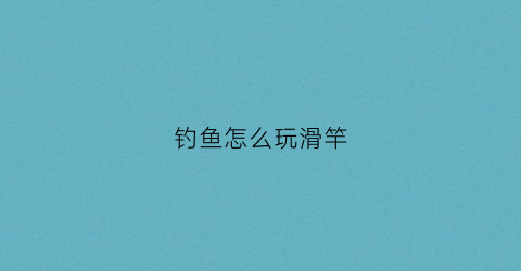 钓鱼怎么玩滑竿(钓鱼滑竿是什么意思)