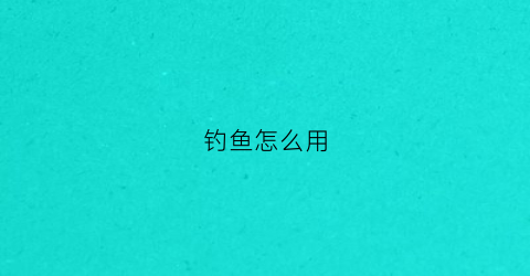 钓鱼怎么用(海杆水怪钓鱼怎么用)