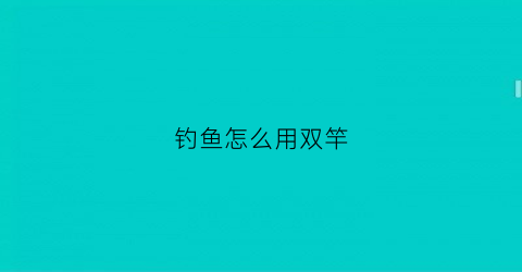 钓鱼怎么用双竿(钓鱼怎么用双竿钓鱼)