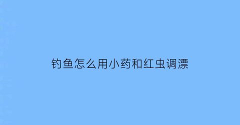 “钓鱼怎么用小药和红虫调漂(饵料怎么加红虫)