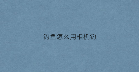 钓鱼怎么用相机钓(钓鱼相机)