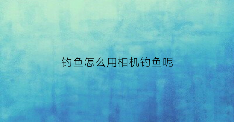 钓鱼怎么用相机钓鱼呢(钓鱼vlog相机)