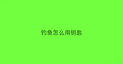 钓鱼怎么用钥匙(钓鱼如何用鱼钩)