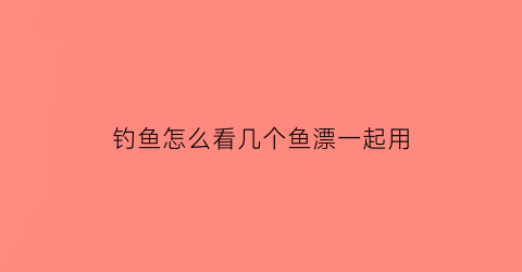 “钓鱼怎么看几个鱼漂一起用(钓鱼怎么看几个鱼漂一起用的)