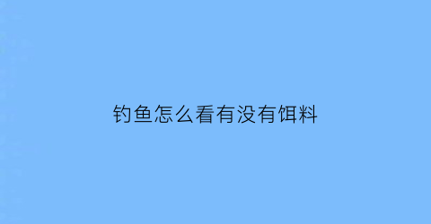 “钓鱼怎么看有没有饵料(钓鱼怎么看有没有到底)