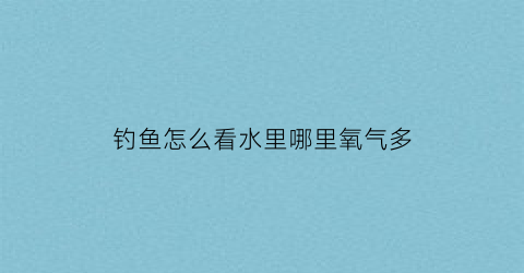 钓鱼怎么看水里哪里氧气多(钓鱼怎么知道水的深浅)