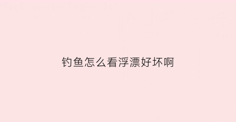 钓鱼怎么看浮漂好坏啊(钓鱼技巧怎么看浮漂)