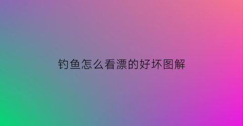 “钓鱼怎么看漂的好坏图解(钓鱼怎么看漂的好坏图解)