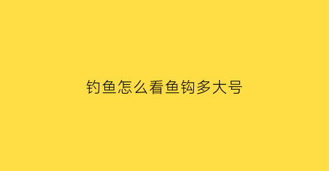 “钓鱼怎么看鱼钩多大号(怎么知道鱼钩用大了还是小了)