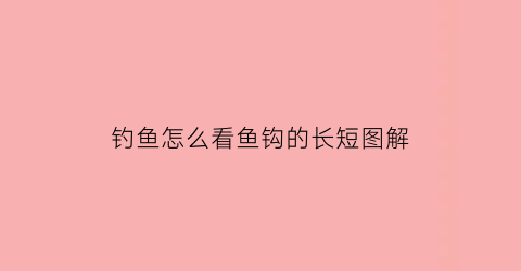 “钓鱼怎么看鱼钩的长短图解(钓鱼怎么判断鱼钩到底)