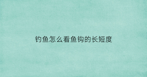 钓鱼怎么看鱼钩的长短度(如何看鱼钩大小)
