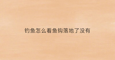 钓鱼怎么看鱼钩落地了没有(钓鱼怎么知道鱼钩有没有到底)
