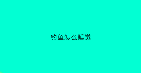钓鱼怎么睡觉(钓鱼睡觉)