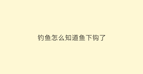 “钓鱼怎么知道鱼下钩了(钓鱼怎么知道鱼钩到底了)