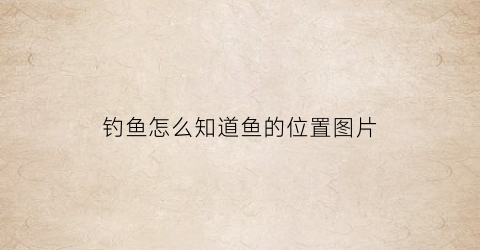 “钓鱼怎么知道鱼的位置图片(看钓鱼方法)