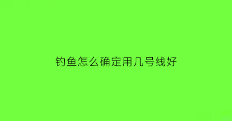 “钓鱼怎么确定用几号线好(钓鱼几号线的区别)