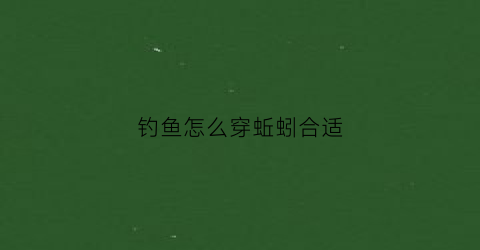 钓鱼怎么穿蚯蚓合适(传统钓怎么穿蚯蚓)