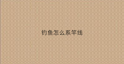 钓鱼怎么系竿线(钓鱼怎么系竿线视频)
