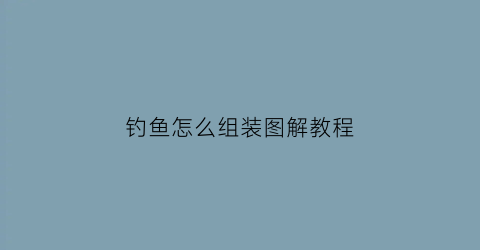 钓鱼怎么组装图解教程(钓鱼组装方法)