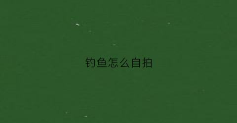 钓鱼怎么自拍(钓鱼怎么自拍视频)