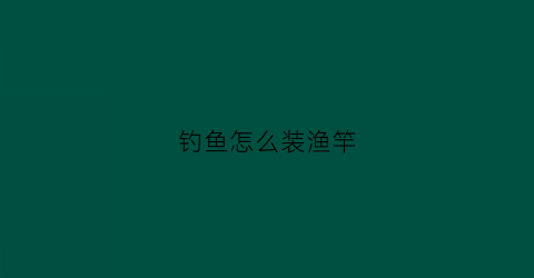 钓鱼怎么装渔竿(钓鱼竿怎样安装钓鱼钩)