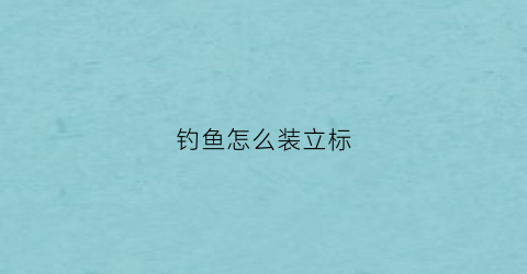 钓鱼怎么装立标(钓鱼立标怎么看)
