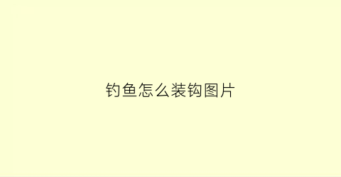 钓鱼怎么装钩图片(怎样装钓鱼钩)