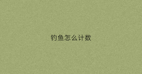 “钓鱼怎么计数(钓鱼数字表示)