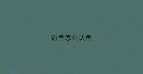 钓鱼怎么认鱼(如何快速认鱼)