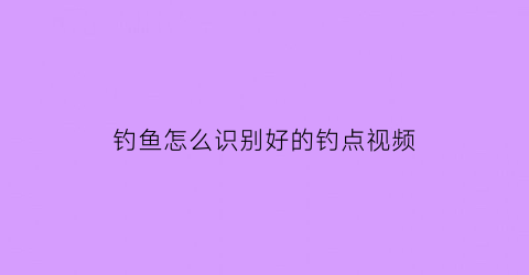钓鱼怎么识别好的钓点视频(新手钓鱼如何看漂相视频讲解)