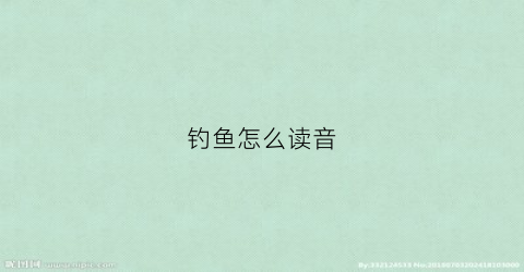 钓鱼怎么读音(钓鱼读音)