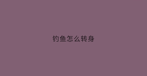 钓鱼怎么转身(钓鱼怎么转身视频)