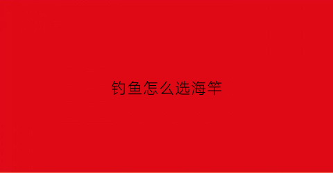 钓鱼怎么选海竿(怎么选择海钓杆)